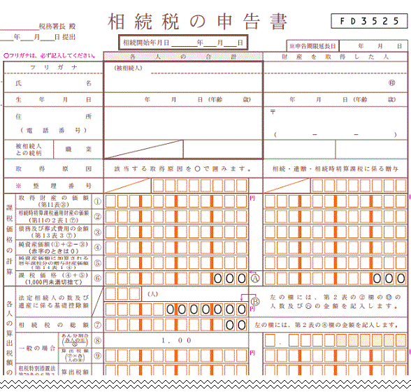 相続税の申告書